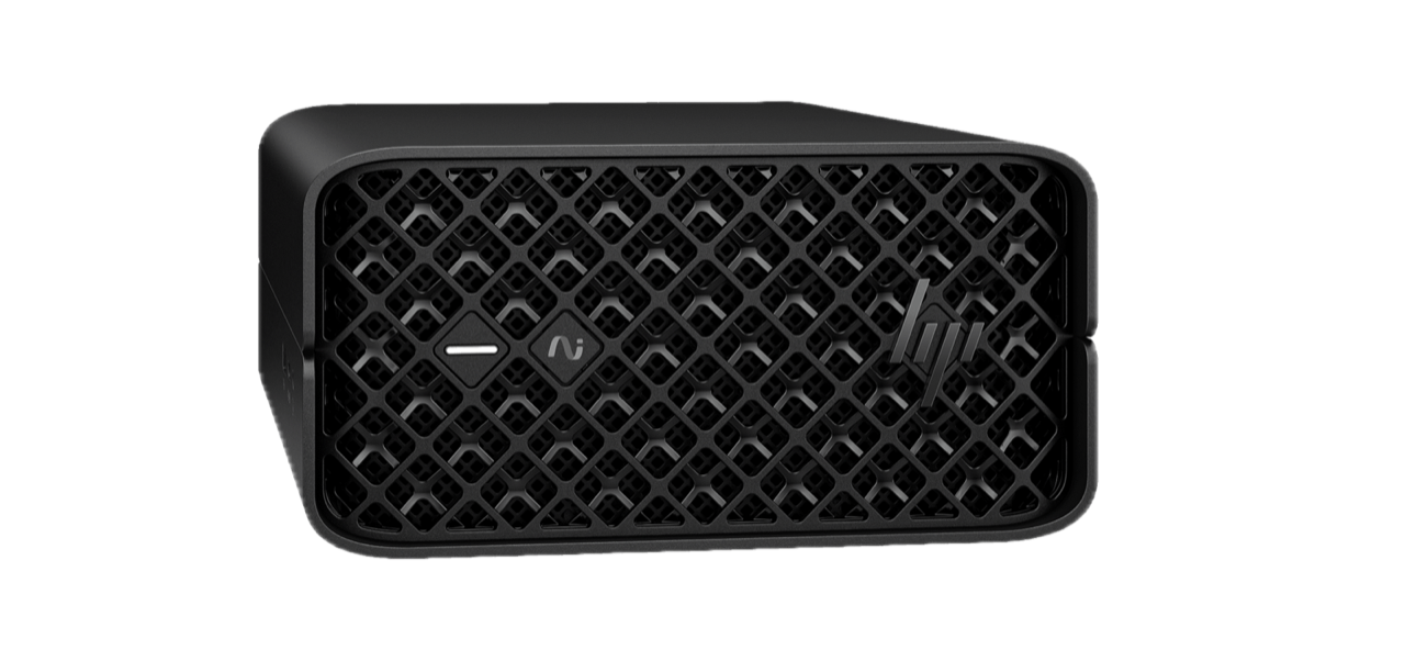 HP Z2 Mini G1a workstation — compact chassis, front three-quarter view