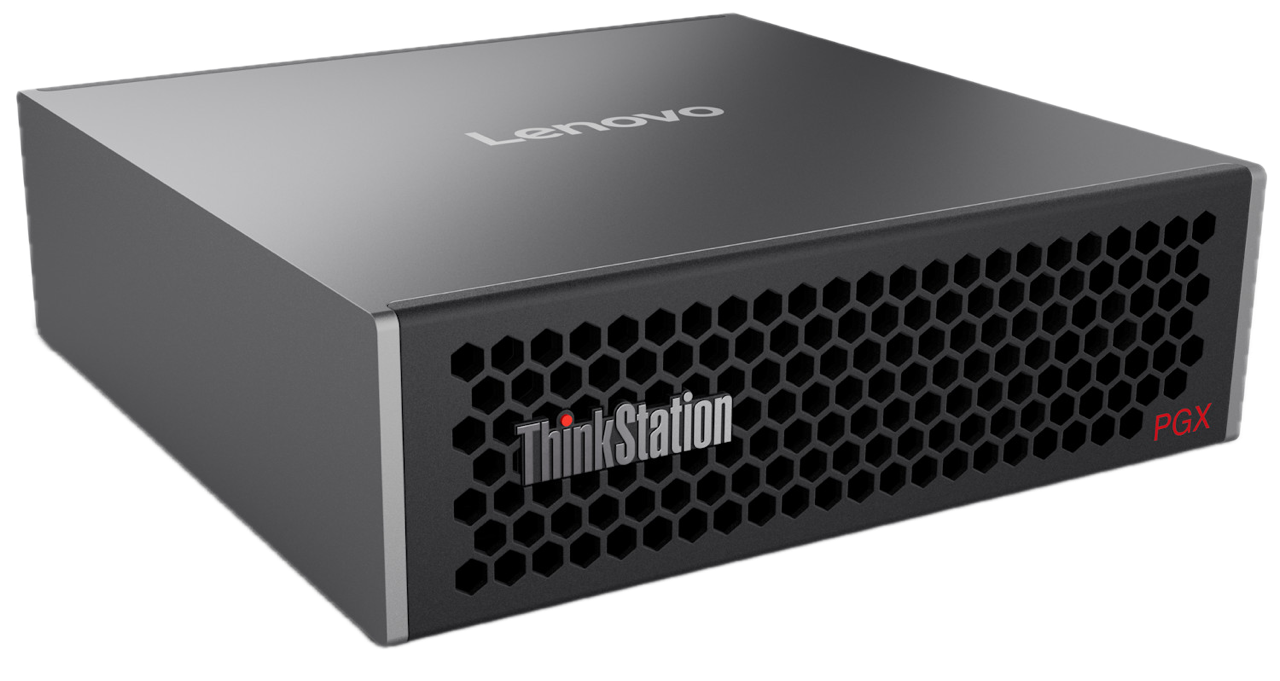 Lenovo ThinkStation PGX — GB10 AI workstation, front-right three-quarter view