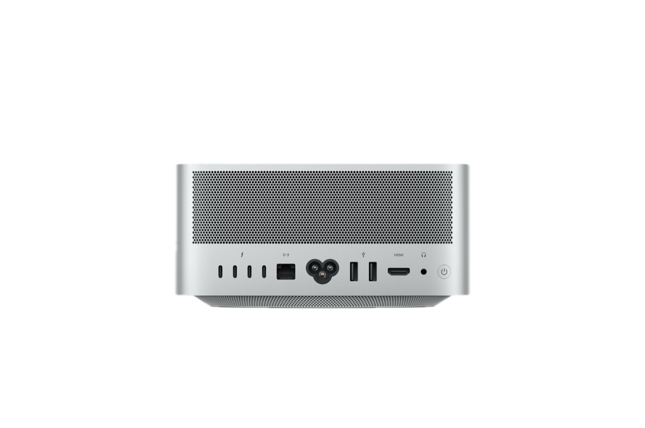 Apple Mac Studio — rear view showing Thunderbolt 5 and 10GbE ports